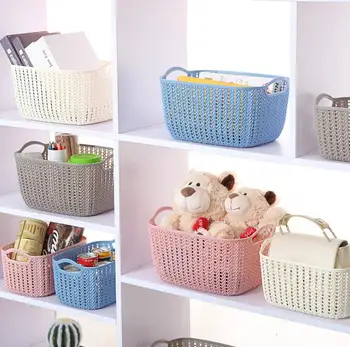 TECHOME Simple Desktop Storage Neatening and Storage Basket Plastic Rattan Storage Basket Home Supply
TECHOME Simple Desktop Storage Neatening and Storage Basket Plastic Rattan Storage Basket Home Supply