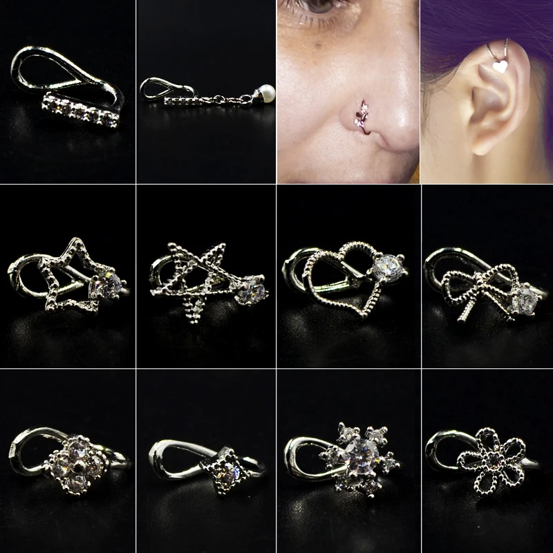 1Pcs Zircon Star Top Different Designs Ear Clasp Ear Clip Faux Piercing Non Piercing New Earring Nose Ring Body Piercing Jewelry
1Pcs Zircon Star Top Different Designs Ear Clasp Ear Clip Faux Piercing Non Piercing New Earring Nose Ring Body Piercing Jewelry