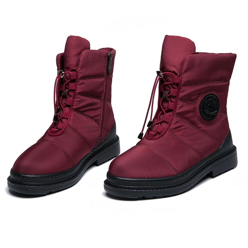 IMG_8271AIMEIGAO High Quality Warm Fur Snow Boots Women Plush Insole Waterproof Boots Platform Heels Red Black Winter Women Boots