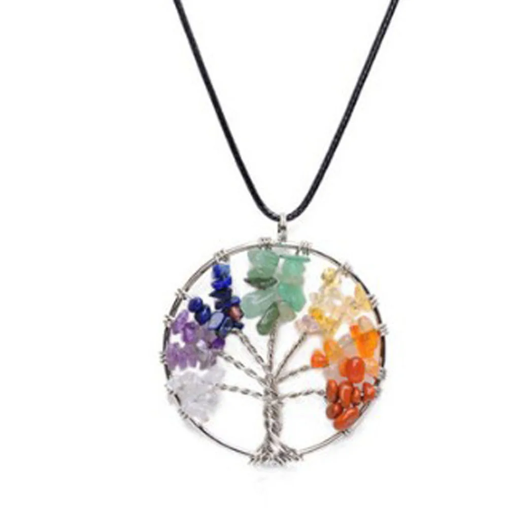Women Rainbow 7 Chakra Tree Of Life Pendant Necklace Multicolor Wisdom Tree Natural Stone Necklace
Women Rainbow 7 Chakra Tree Of Life Pendant Necklace Multicolor Wisdom Tree Natural Stone Necklace