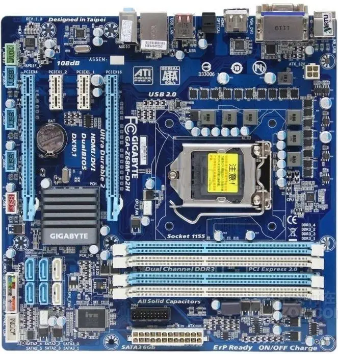 Оригинальная Материнская плата Gigabyte для настольного ПК с процессором Z68 LGA 1155 i3 i5