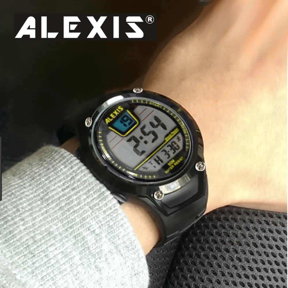 Alexis Brand Fashion Sporty Watches For Men Women Black Watchcase Date Alarm BackLight Water Resist Digital Watch DW423D
Alexis Brand Fashion Sporty Watches For Men Women Black Watchcase Date Alarm BackLight Water Resist Digital Watch DW423D
