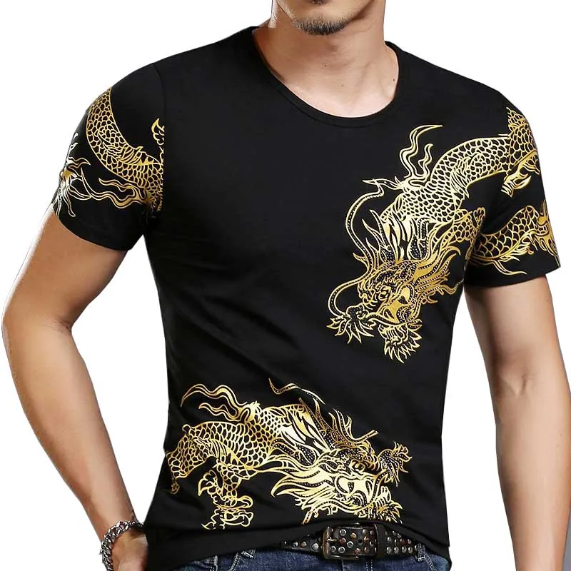 New Fashion T Shirt Men Summer Dragon Printed O-Neck Short Sleeve Cotton Tshirt Casual Slim T-shrt Male Clothes 
New Fashion T Shirt Men Summer Dragon Printed O-Neck Short Sleeve Cotton Tshirt Casual Slim T-shrt Male Clothes