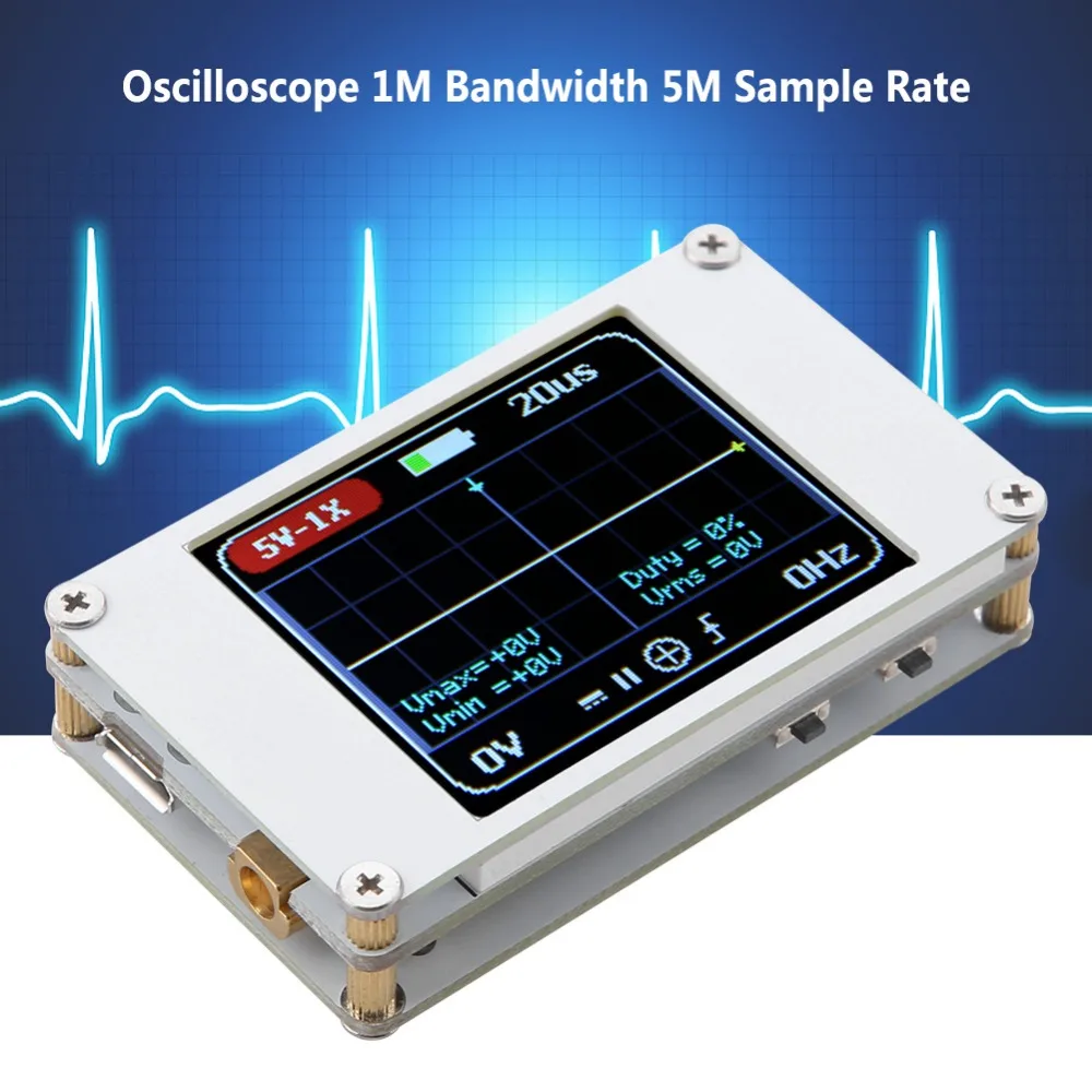 DSO188 Handheld Mini Pocket Portable Ultra-small Digital Oscilloscope 1M Bandwidth 5M Sample Rate Digital Oscilloscope Kit
DSO188 Handheld Mini Pocket Portable Ultra-small Digital Oscilloscope 1M Bandwidth 5M Sample Rate Digital Oscilloscope Kit