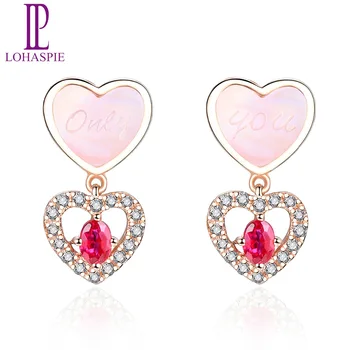 Lohaspie LOVE Gift Diamond-Jewelry Natural Ruby Pink Shell Solid 18K Rose Gold Earrings Fine Fashion Gemstone Jewelry For Gift
Lohaspie LOVE Gift Diamond-Jewelry Natural Ruby Pink Shell Solid 18K Rose Gold Earrings Fine Fashion Gemstone Jewelry For Gift