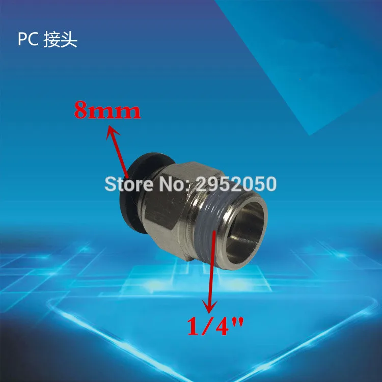 Black 50pcs/lot Free Shipping PC 8mm to 1/4 Male Straight 1/4" Thread Pneumatic Air Fitting Quick Connector For 8mm Tube PC8-02
Black 50pcs/lot Free Shipping PC 8mm to 1/4 Male Straight 1/4" Thread Pneumatic Air Fitting Quick Connector For 8mm Tube PC8-02
