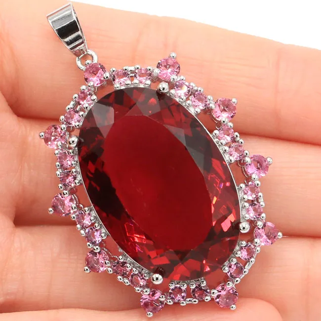 Gorgeous Pink Raspberry Rhodolite Garnet Cross, White CZ Ladies 925 Silver Pendant 25x16mm
Gorgeous Pink Raspberry Rhodolite Garnet Cross, White CZ Ladies 925 Silver Pendant 25x16mm