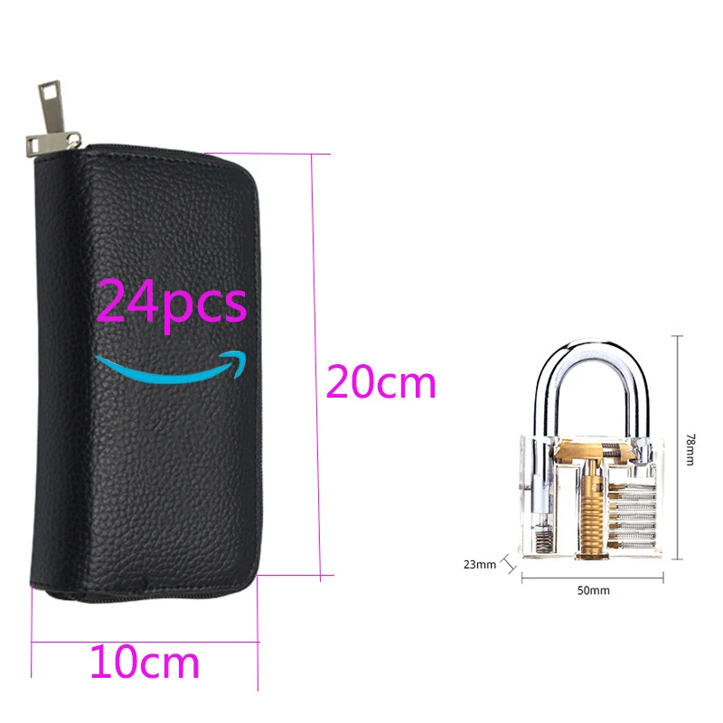 24pcs Goso Lock Picks with Leather Bag + 1pcs 7 Pins Transparent Lock for Beginner Locksmith Practice Best
24pcs Goso Lock Picks with Leather Bag + 1pcs 7 Pins Transparent Lock for Beginner Locksmith Practice Best