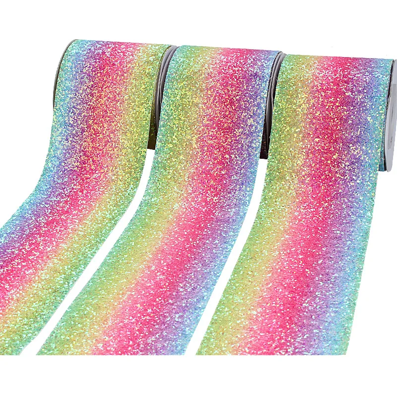 (25yard/lot) 75mm New Arrival rainbow chunky Glitter liston Ribbon Blingbling Fabric Ribbon Gift Package DIY Hair bows
(25yard/lot) 75mm New Arrival rainbow chunky Glitter liston Ribbon Blingbling Fabric Ribbon Gift Package DIY Hair bows