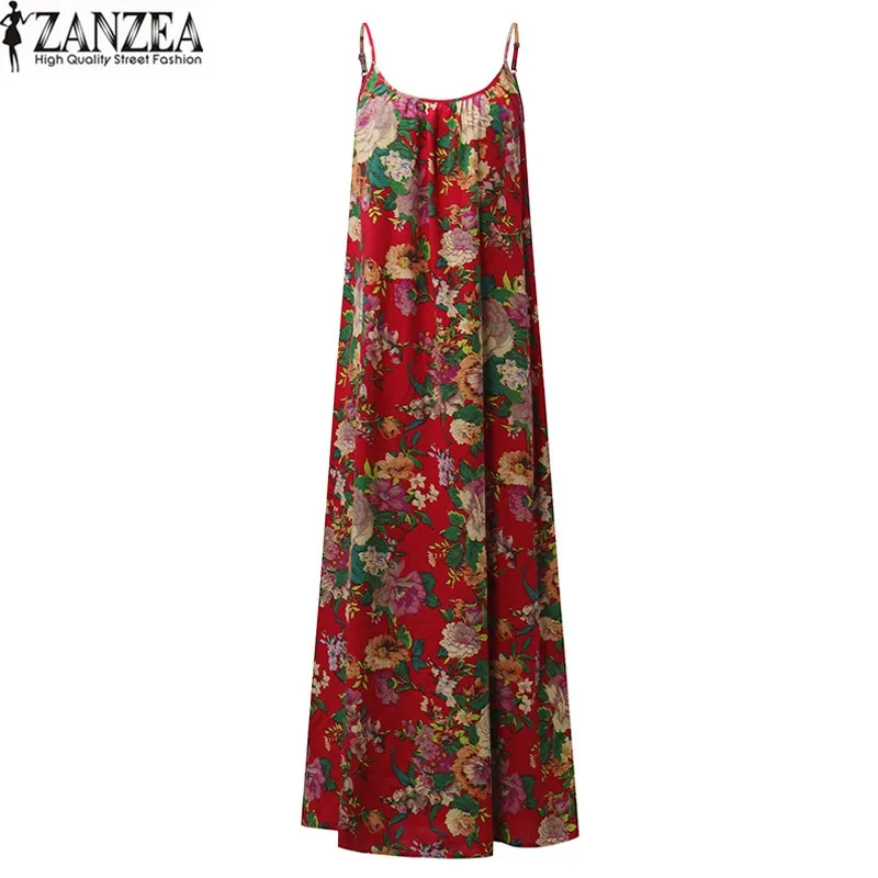 ZANZEA Women Fashion 2019 Summer Beach Sundress Spaghetti Strap Floral Print Cotton Linen Long Maxi Dress Kaftan Vestido
ZANZEA Women Fashion 2019 Summer Beach Sundress Spaghetti Strap Floral Print Cotton Linen Long Maxi Dress Kaftan Vestido
