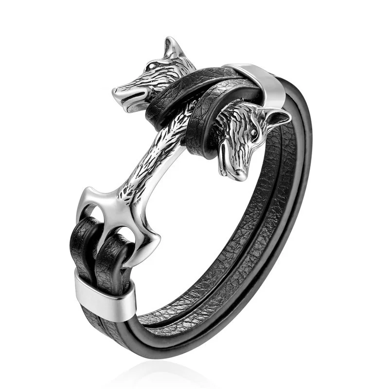 Asian Hot Selling Wolf Anchor Bangle And Bracelet Genuine Leather Wristband Men Women Jewelry Titanium Steel Jewelry Retro Gift
Asian Hot Selling Wolf Anchor Bangle And Bracelet Genuine Leather Wristband Men Women Jewelry Titanium Steel Jewelry Retro Gift