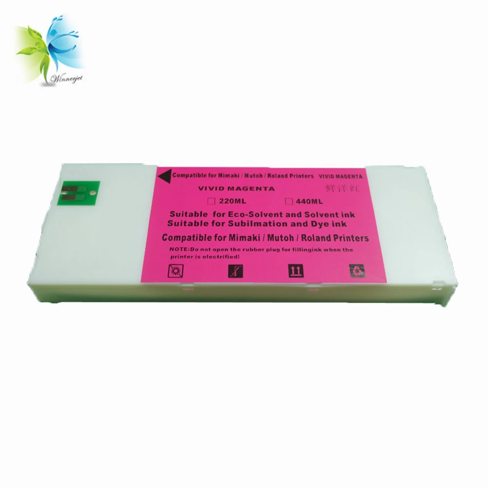 Winnerjet Compatible Ink Cartridge with Eco Solvent Ink and Single Use Chip for Roland VS640i VS540i VS300i XR640 XF640 printer
Winnerjet Compatible Ink Cartridge with Eco Solvent Ink and Single Use Chip for Roland VS640i VS540i VS300i XR640 XF640 printer