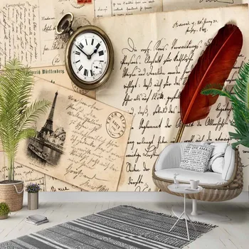 Else Vintage Writen Feather Letter Clock 3d Photo Cleanable Fabric Mural Home Decor living Room Bedroom Background Wallpaper
Else Vintage Writen Feather Letter Clock 3d Photo Cleanable Fabric Mural Home Decor living Room Bedroom Background Wallpaper