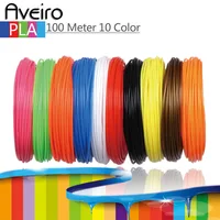 10 colors 100 meter 3D printer filament PLA 1.75 mm plastic material for 3D pen doodler drawing and printing image