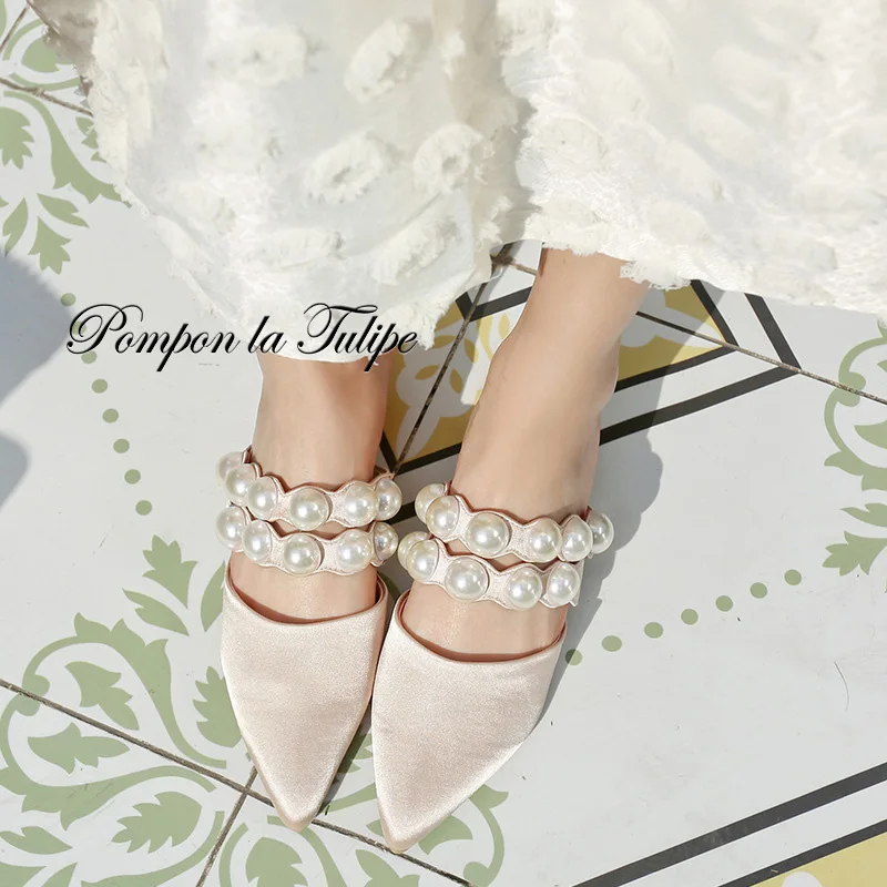 BHS 901185 Chic Silk Pearl 2.5CM Heels Mules Slipper Genuine Leather Stylish Sandals Sheepskin Fashion Women Shoes Party Wedding
BHS 901185 Chic Silk Pearl 2.5CM Heels Mules Slipper Genuine Leather Stylish Sandals Sheepskin Fashion Women Shoes Party Wedding