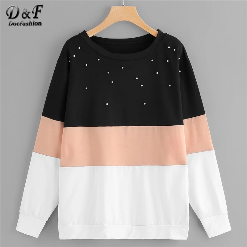 Dotfashion Plus Size Beauty Beaded Pearls Cut And Sew Colorblock Sweatshirt Women Casual Spring Autumn Multicolor Pullover
Dotfashion Plus Size Beauty Beaded Pearls Cut And Sew Colorblock Sweatshirt Women Casual Spring Autumn Multicolor Pullover