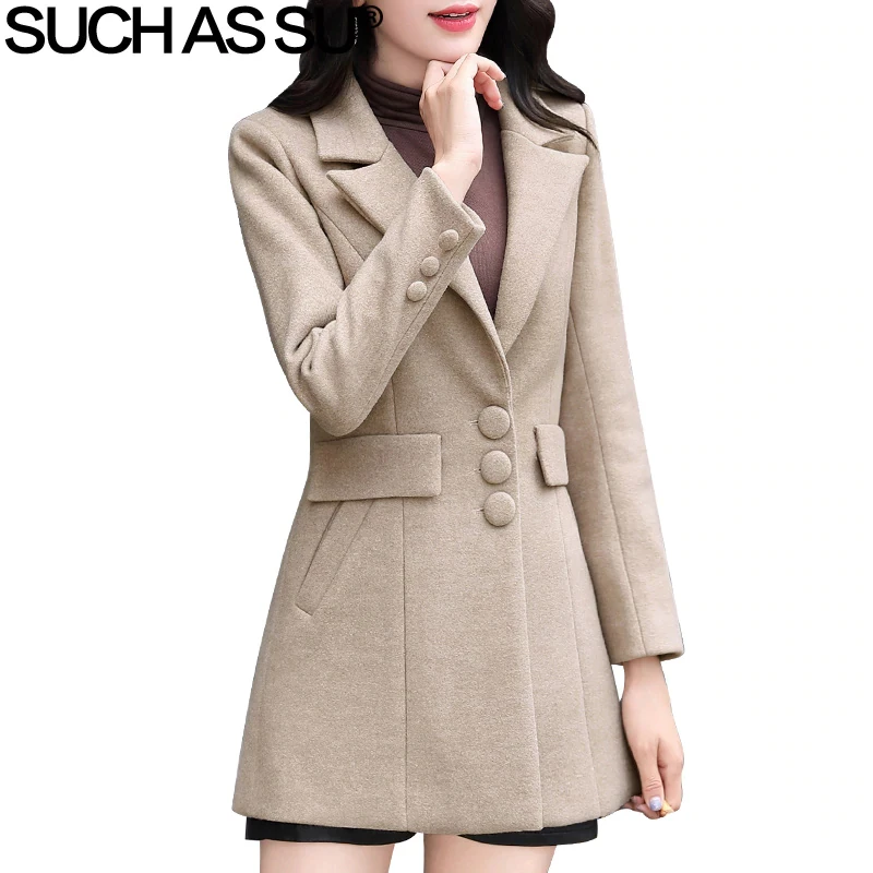 Women Clothes 2018 New Winter Wool Coat 5 Solid Color Turn-Down Single Breasted Mid Long Coats M-3XL Plus Size Slim Coat Female
Women Clothes 2018 New Winter Wool Coat 5 Solid Color Turn-Down Single Breasted Mid Long Coats M-3XL Plus Size Slim Coat Female