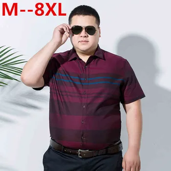 10XL 9XL 8XL 6XL 5XL Summer Men's Striped Shirts Short Sleeve Shirts Men Brand Clothing Male Shirts Social Loose Fit Cotton
10XL 9XL 8XL 6XL 5XL Summer Men's Striped Shirts Short Sleeve Shirts Men Brand Clothing Male Shirts Social Loose Fit Cotton