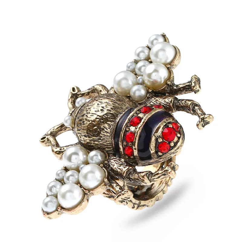 New Unisex Colorful Insect Rings Cute Bee Opening Ring Jewelry Vintage Simulated Pearl Bee Rings For Women anillos mujer YY042
New Unisex Colorful Insect Rings Cute Bee Opening Ring Jewelry Vintage Simulated Pearl Bee Rings For Women anillos mujer YY042