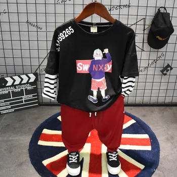 2pcs boys spring autumn casual clothing set kids striped cartoon printed t shirt and pant set baby white black clothes children
2pcs boys spring autumn casual clothing set kids striped cartoon printed t shirt and pant set baby white black clothes children