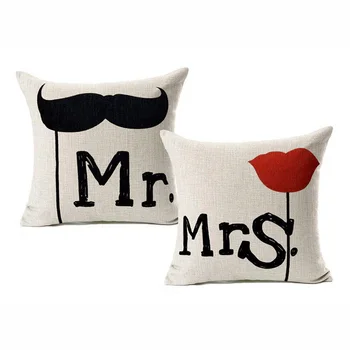 Couple love Mr Mrs beard red lip cushion cover for home Decor 45x45cm decorative pillows cotton linen pillowcase wedding gift
Couple love Mr Mrs beard red lip cushion cover for home Decor 45x45cm decorative pillows cotton linen pillowcase wedding gift