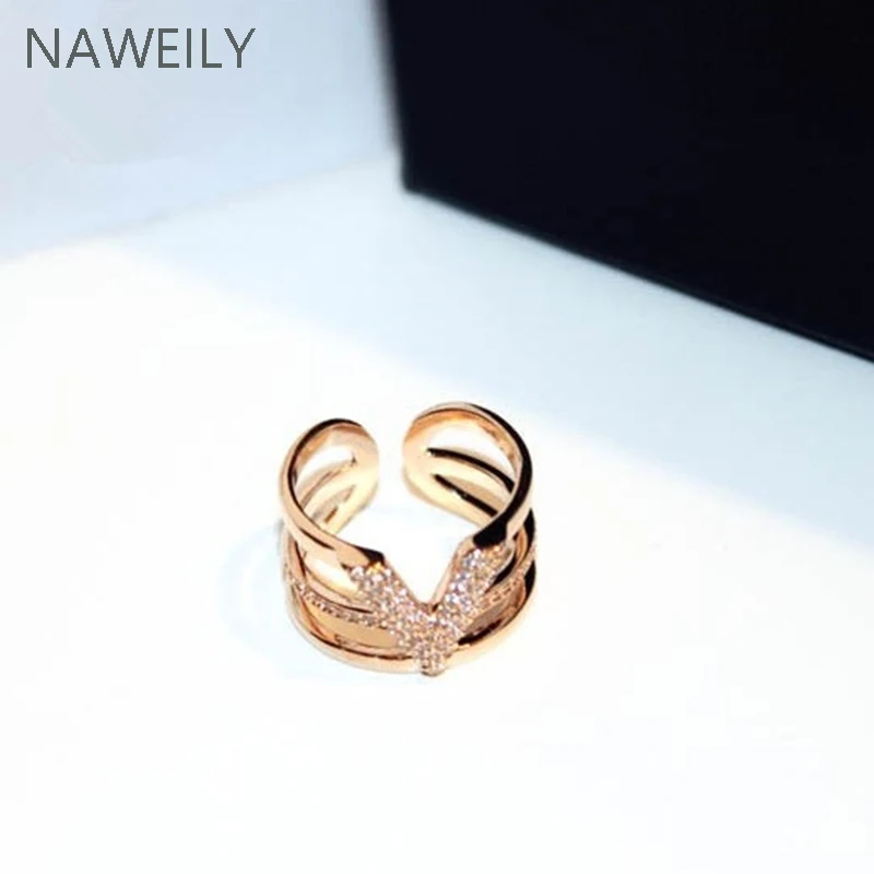 Brand Luxury Letter Rhinestone Rings Micro Pave 3 Layers Gold Plated Open Ring for Women Trendy Jewelry Bijoux Gift Female
Brand Luxury Letter Rhinestone Rings Micro Pave 3 Layers Gold Plated Open Ring for Women Trendy Jewelry Bijoux Gift Female