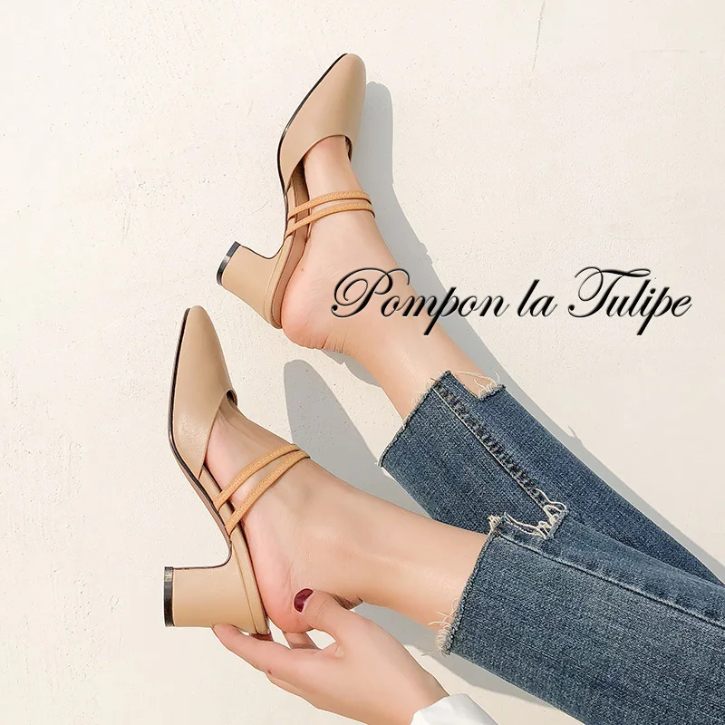 BHS 901106 Chic Round Toe 6CM High Heels Slipper Genuine Leather Stylish Sandals Sheepskin Fashion Women Shoes Party Wedding
BHS 901106 Chic Round Toe 6CM High Heels Slipper Genuine Leather Stylish Sandals Sheepskin Fashion Women Shoes Party Wedding