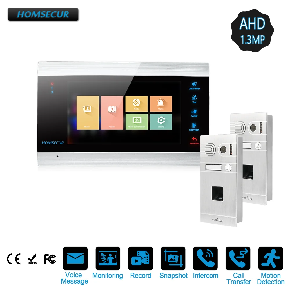 HOMSECUR AHD1.3MP 7" Wired Video&Audio Smart Doorbell with Recording & Snapshot for Home Security(BC061HD-S+BM705HD-B)
HOMSECUR AHD1.3MP 7" Wired Video&Audio Smart Doorbell with Recording & Snapshot for Home Security(BC061HD-S+BM705HD-B)