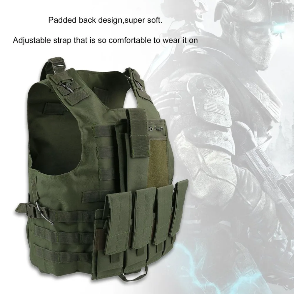 High Quanlity US Army Tactical Military Hunting Molle Combat Assault Carrier Vest Adjustable Top Outdoor Game Equipment
High Quanlity US Army Tactical Military Hunting Molle Combat Assault Carrier Vest Adjustable Top Outdoor Game Equipment