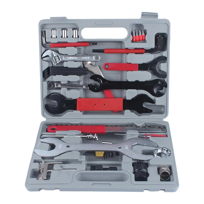 44Pcs/set Multifunction Bike Repair Tool Set Bicycle Tool Kit Set Wrench Sockets Tools Kit With Box
44Pcs/set Multifunction Bike Repair Tool Set Bicycle Tool Kit Set Wrench Sockets Tools Kit With Box