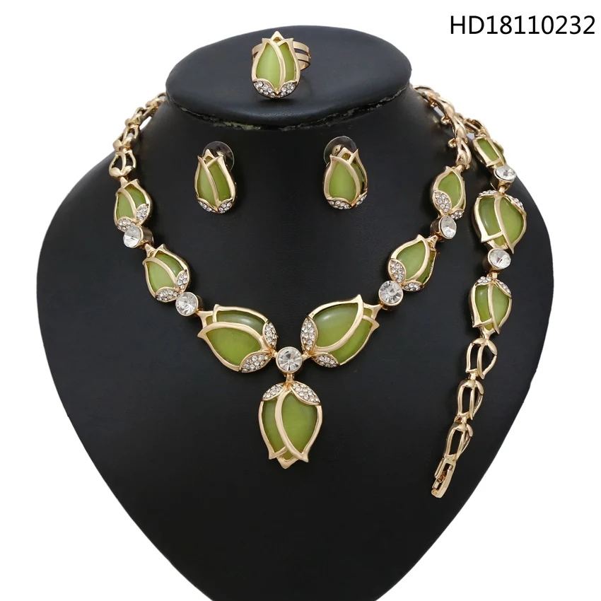 YULAILI New Coming Fashion Jewellery African Ladies Costume Gold Color Jewelry Sets with Opal Stone
YULAILI New Coming Fashion Jewellery African Ladies Costume Gold Color Jewelry Sets with Opal Stone