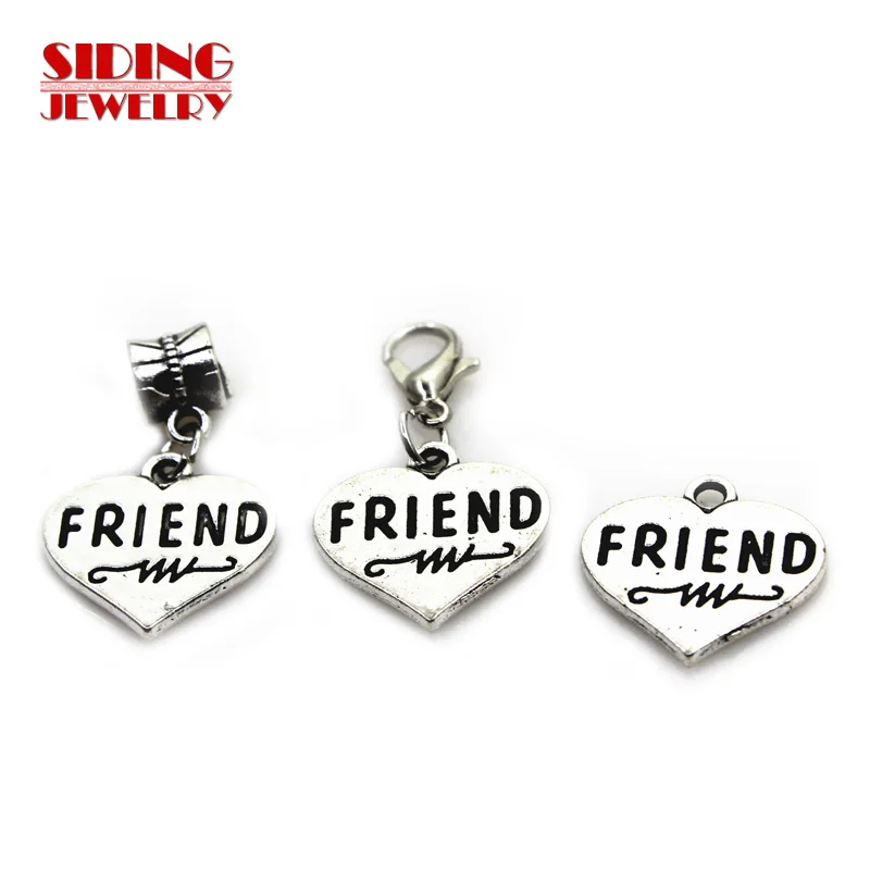 New 20pcs/lot Silver Friend Heart Dangle Charms Lobster Clasp DIY Bracelet Necklace Pendants Jewelry Hanging Charms
New 20pcs/lot Silver Friend Heart Dangle Charms Lobster Clasp DIY Bracelet Necklace Pendants Jewelry Hanging Charms