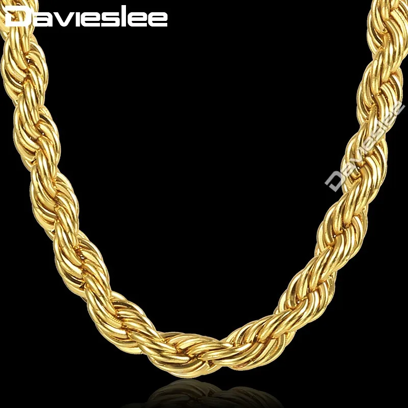 Davieslee Twisted Rope Link Necklace Womens Mens Long Chain Yellow Gold-color 2.5/3.5mm DGN435-GN436
Davieslee Twisted Rope Link Necklace Womens Mens Long Chain Yellow Gold-color 2.5/3.5mm DGN435-GN436