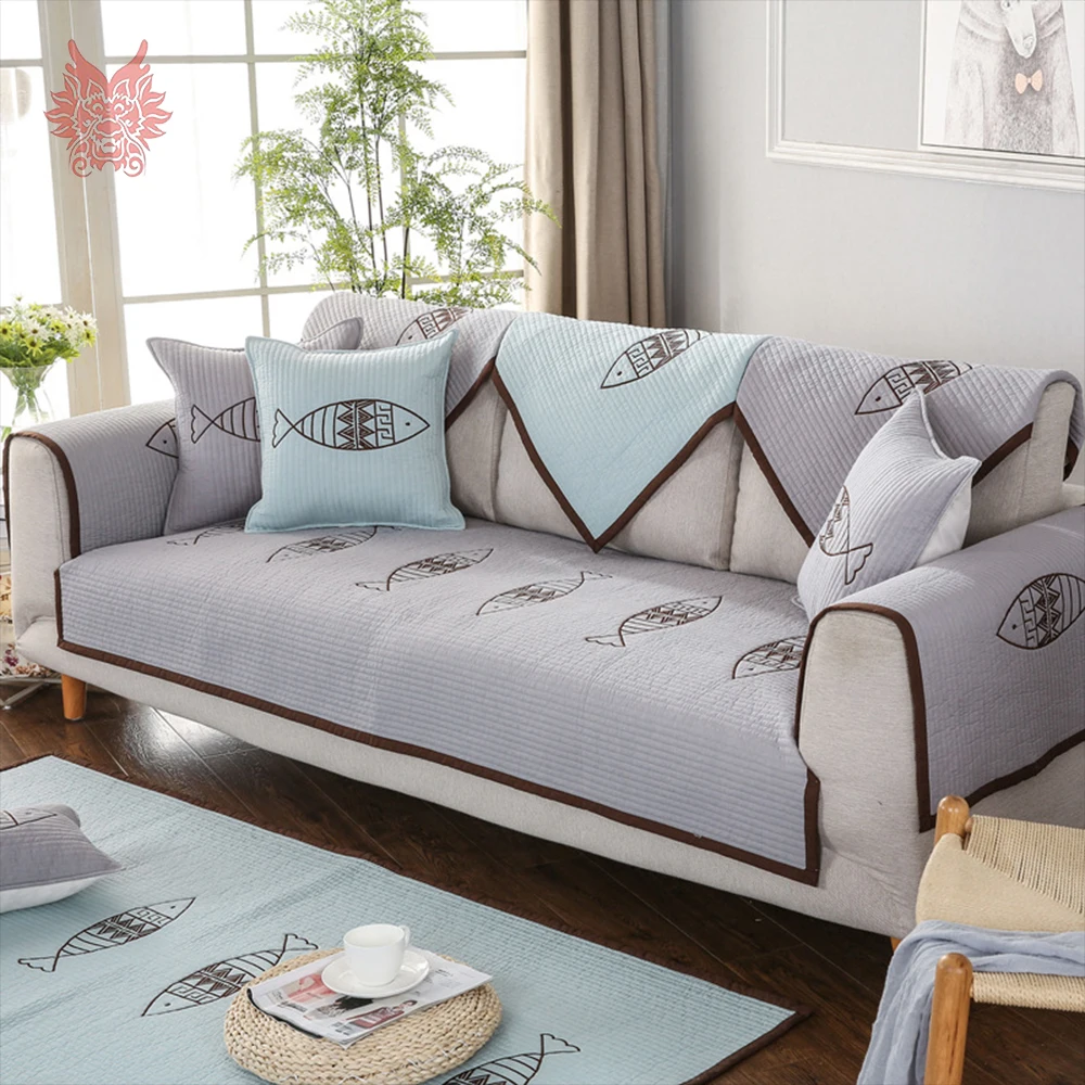 Korean style fish embroidery cotton quilted sectional sofa cover for living room fundas de sofa chair couch covers cama SP5465
Korean style fish embroidery cotton quilted sectional sofa cover for living room fundas de sofa chair couch covers cama SP5465