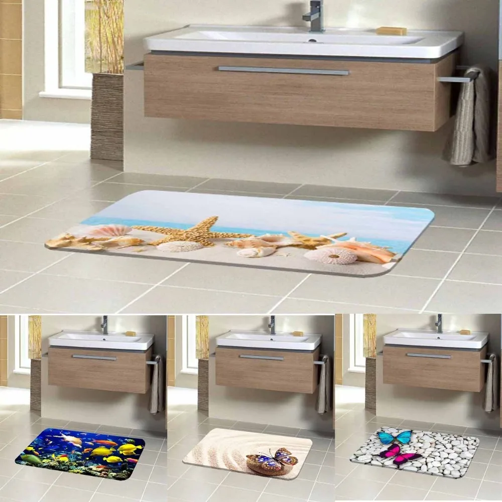 Else Sea Starfish Aquarium Pink Blue Butterfly Stone 3d Digital Print Thin Non Slip Microfiber Bath Mat Rug for Bathroom 50x80cm
Else Sea Starfish Aquarium Pink Blue Butterfly Stone 3d Digital Print Thin Non Slip Microfiber Bath Mat Rug for Bathroom 50x80cm