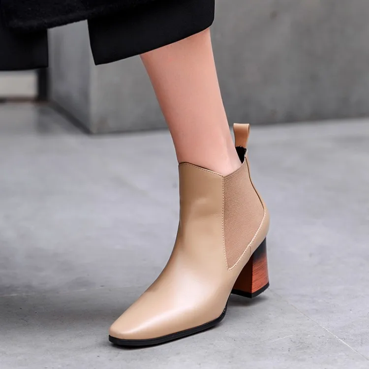 MLJUESE 2019 women ankle boots cow leather apricot color slip on autumn spring square toe high heels women Chelsea boots
MLJUESE 2019 women ankle boots cow leather apricot color slip on autumn spring square toe high heels women Chelsea boots