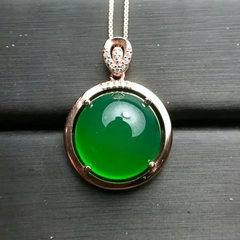 SHILOVEM 925 silver natural green chalcedony pendant necklace classic wholesale Fine women gift lp151501ys
SHILOVEM 925 silver natural green chalcedony pendant necklace classic wholesale Fine women gift lp151501ys