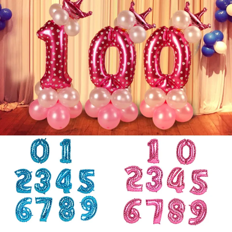 16 40inch Gold Foil Balloons Happy Birthday Decoration Aluminium Digit Number Balloon Party Supplies Wedding Decor | Дом и сад