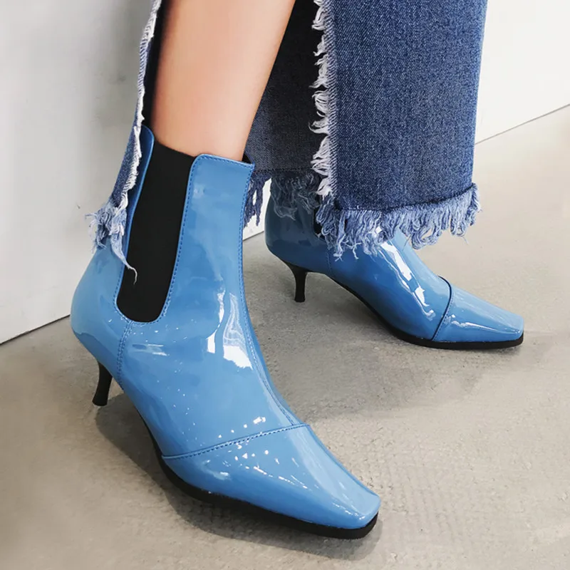 Square Long Toe Stiletto Women Boots Slip-on Sexy Shoes Woman Leather Chelsea Short Booties Ankle Botas Mujer Luxury Shoes 2019
Square Long Toe Stiletto Women Boots Slip-on Sexy Shoes Woman Leather Chelsea Short Booties Ankle Botas Mujer Luxury Shoes 2019