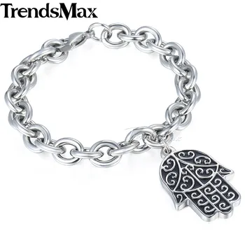Men's Bracelets Hamsa Hand Charm Rolo Link Chain Stainless Steel Bracelet For Male Jewelry 2018 Dropshipping 9.5mm KKB595
Men's Bracelets Hamsa Hand Charm Rolo Link Chain Stainless Steel Bracelet For Male Jewelry 2018 Dropshipping 9.5mm KKB595