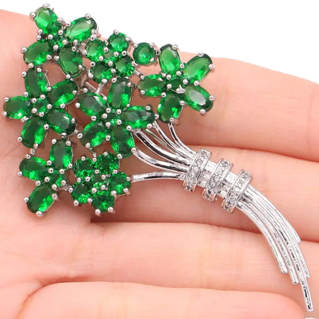 SheCrown Big 14.1g Flower Cluster Green Emerald Ladies Engagement 925 Silver Brooch 72x41mm
SheCrown Big 14.1g Flower Cluster Green Emerald Ladies Engagement 925 Silver Brooch 72x41mm
