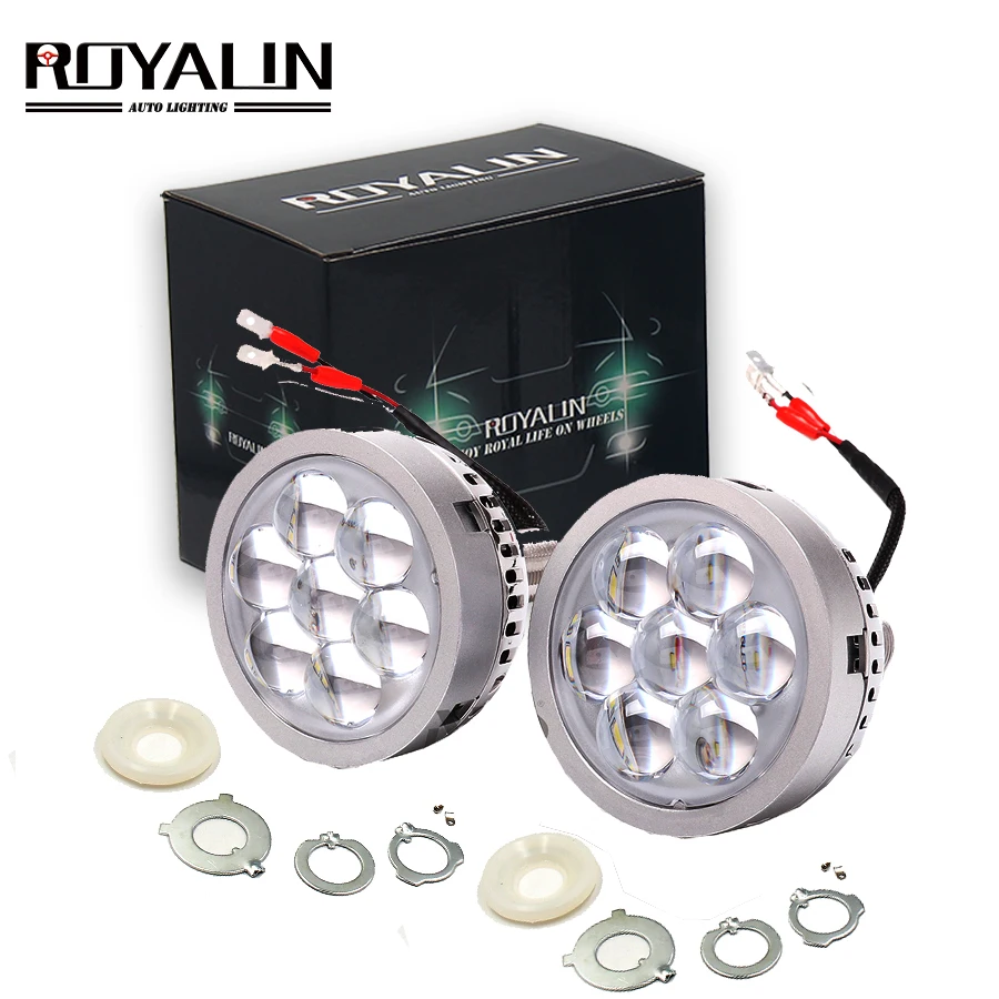 ROYALIN Car LED High Beam Projector Headlights Lens with Devil Eyes Motorcycle Lights for H1 H4 H7 9005 lamps Retrofit DIY
ROYALIN Car LED High Beam Projector Headlights Lens with Devil Eyes Motorcycle Lights for H1 H4 H7 9005 lamps Retrofit DIY