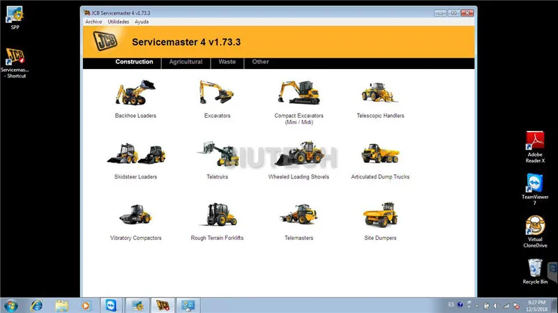 JCB ServiceMaster 4 v1.73 Diagnostic for JCB Electronic Service Tool agriculture construction Diagnostic software
JCB ServiceMaster 4 v1.73 Diagnostic for JCB Electronic Service Tool agriculture construction Diagnostic software