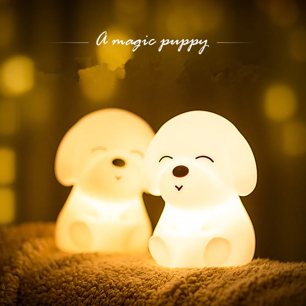 Animal Soft Silicone Night Lights Cartoon Lovely Puppy Dog LED Night Lamp Rechargeable 7 Colors Lantern for Bady bedroom Light
Animal Soft Silicone Night Lights Cartoon Lovely Puppy Dog LED Night Lamp Rechargeable 7 Colors Lantern for Bady bedroom Light