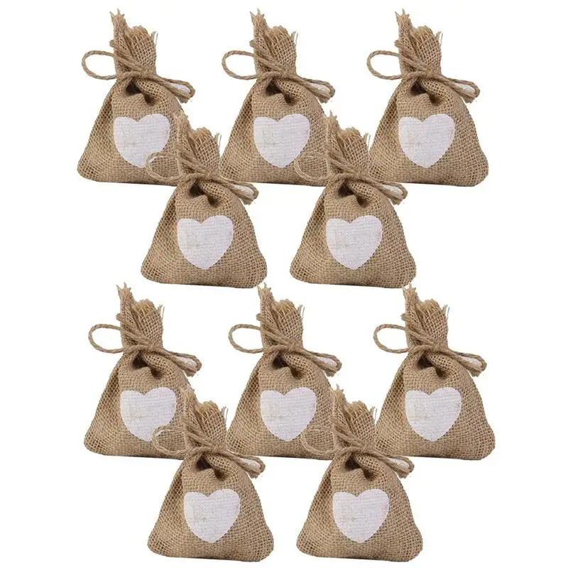 10PCS Wedding Heart Pattern Print Linen Jute Sack Pouch Drawstring Gift Bags Candy Bags
10PCS Wedding Heart Pattern Print Linen Jute Sack Pouch Drawstring Gift Bags Candy Bags