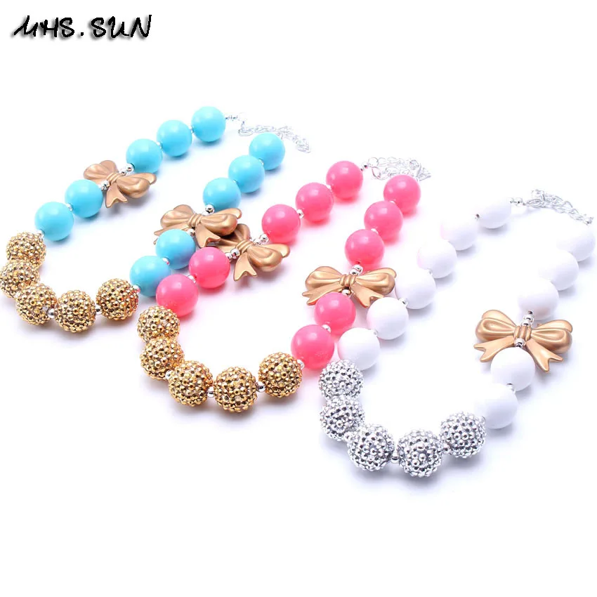 MHS.SUN wholesale 2pcs/lot new cute baby fashion bowknot beads necklace chunky bubblegum necklace jewelry for girls kids TBN092
MHS.SUN wholesale 2pcs/lot new cute baby fashion bowknot beads necklace chunky bubblegum necklace jewelry for girls kids TBN092