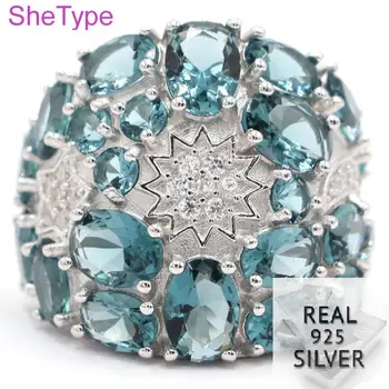 24x22mm 9.63g Real 925 Solid Sterling Silver London Blue Topaz CZ Gift For Girls Rings
24x22mm 9.63g Real 925 Solid Sterling Silver London Blue Topaz CZ Gift For Girls Rings