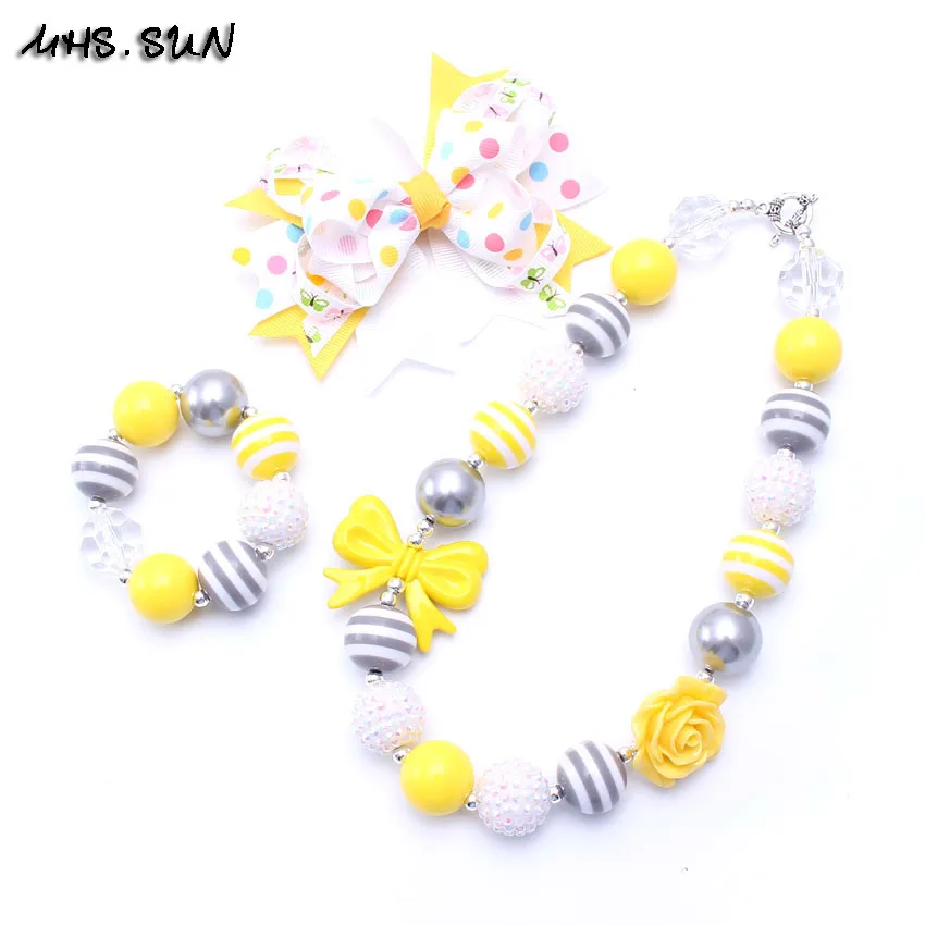 MHS.SUN Wholesale kids baby infant chunky bubblegum beads necklace bracelets flowers bowknot hairclips girls jewelry set BN082
MHS.SUN Wholesale kids baby infant chunky bubblegum beads necklace bracelets flowers bowknot hairclips girls jewelry set BN082
