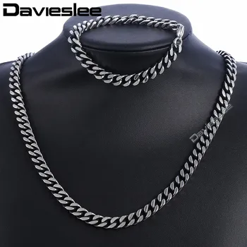 Daiveslee Mens Necklace Bracelet Jewelry Set Stainless Steel Chain Gunmetal Curb Cuban Link DKS222
Daiveslee Mens Necklace Bracelet Jewelry Set Stainless Steel Chain Gunmetal Curb Cuban Link DKS222