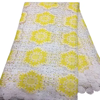 African lace fabric 2018 high quality lace guipure lace yellow african cord lace fabric for wedding dress 5yards HJ1085-1
African lace fabric 2018 high quality lace guipure lace yellow african cord lace fabric for wedding dress 5yards HJ1085-1